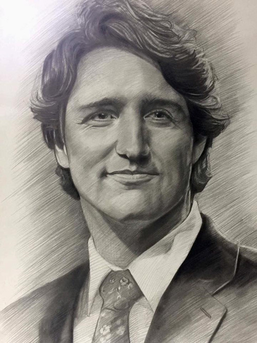  Chân dung Thủ tướng Canada mà Hậu vẽ