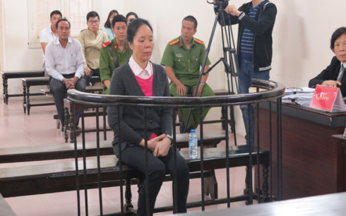 Bị cáo Mai tại phiên tòa sơ thẩm.