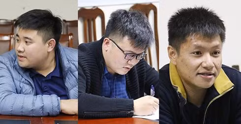 Các đối tượng tại cơ quan công an.