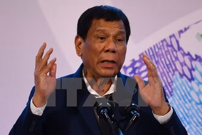 Tổng thống Philippines Rodrigo Duterte. (Nguồn: AFP/TTXVN)
