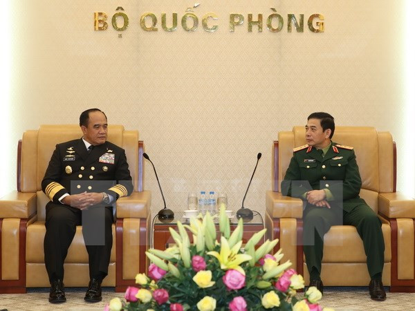 Thượng tướng Phan Văn Giang tiếp Đô đốc Ade Supandi, Tư lệnh Hải quân Indonesia.