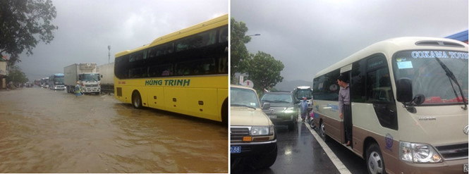Nước lũ ngập sâu trên đoạn đường dài 2km khu vực Cầu Hai, Phú Lộc. Nước lũ ngập sâu trên đoạn đường dài 2km khu vực Cầu Hai, Phú Lộc.