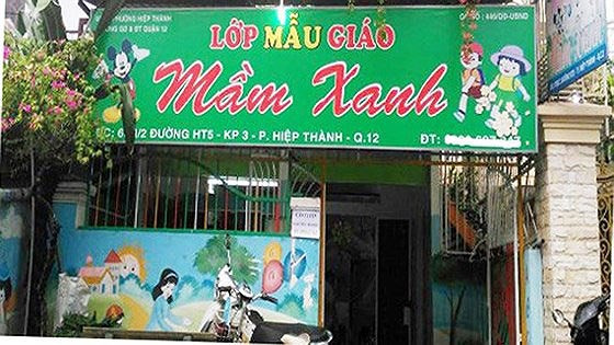 Lớp mẫu giáo mầm Xanh - nơi xảy ra vụ việc