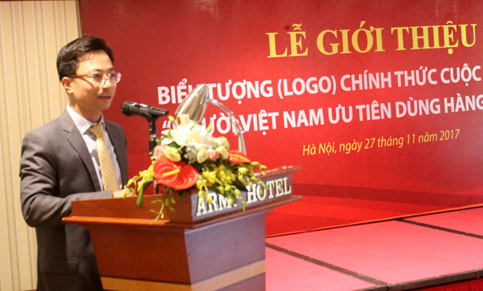 Ông Trần Duy Đông - Vụ trưởng Vụ Thị trường trong nước (Bộ Công Thương) thông tin tại buổi lễ.