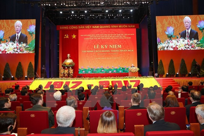 Tổng Bí thư Nguyễn Phú Trọng đọc Diễn văn tại lễ kỷ niệm.