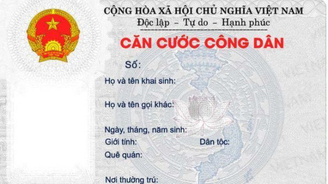 Mẫu thẻ căn cước công dân