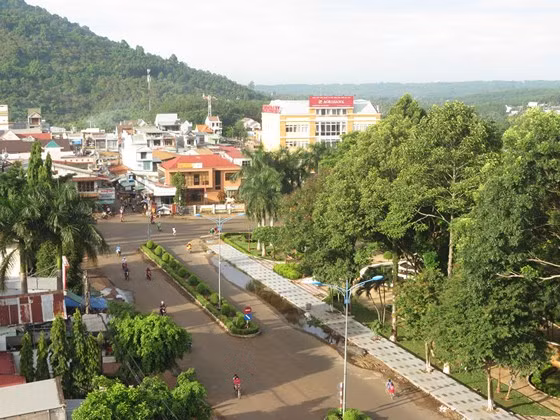 Một khoảng xanh giữa trung tâm thị xã Phước Long.