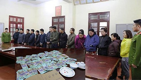 Các đối tượng bị bắt giữ cùng tang vật vụ án.  Các đối tượng bị bắt giữ cùng tang vật vụ án.
