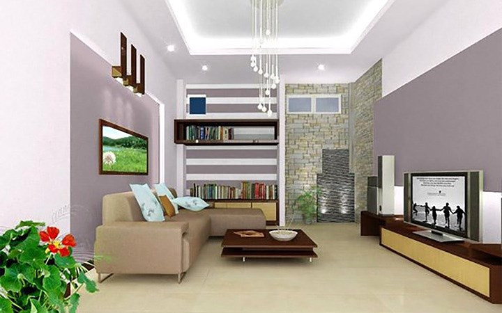 Thiết kế nội thất phòng khách cho nhà ống này mang phong cách Hàn Quốc. Ảnh: Noithatrieugia Thiết kế nội thất phòng khách cho nhà ống này mang phong cách Hàn Quốc. Ảnh: Noithatrieugia