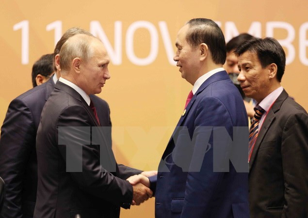 Chủ tịch nước Trần Đại Quang và Tổng thống Nga Vladimir Putin. Chủ tịch nước Trần Đại Quang và Tổng thống Nga Vladimir Putin.