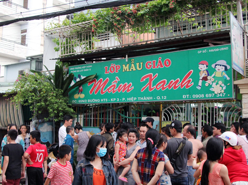 Cơ sở Mầm Xanh nơi xảy ra vụ việc. 