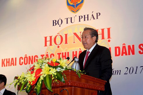 Phó Thủ tướng Thường trực Trương Hòa Bình phát biểu chỉ đạo tại hội nghị. (Ảnh: Công Lý)