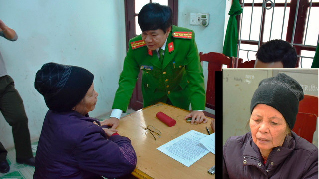 Bà Xuân tại cơ quan điều tra