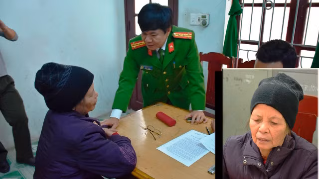 Bà Xuân tại cơ quan điều tra