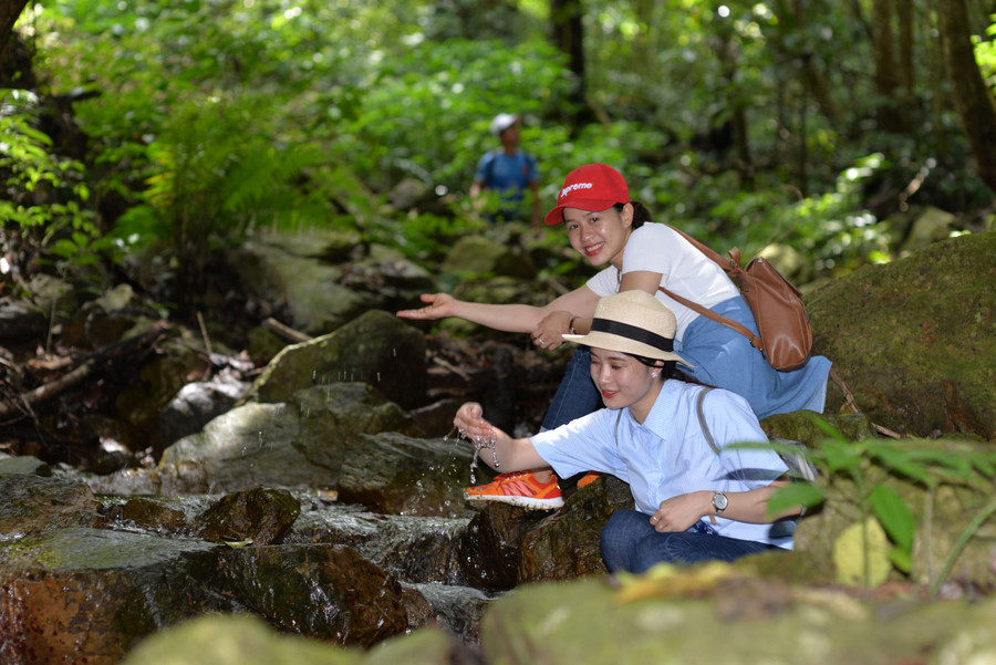 Du khách tham quan vườn Quốc gia Kon Ka Kinh. Ảnh: M.Thi