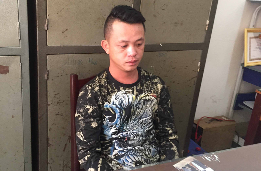 Đối tượng Nguyễn Quốc Kỳ tại Cơ quan Công an. Ảnh: Văn Ngọc