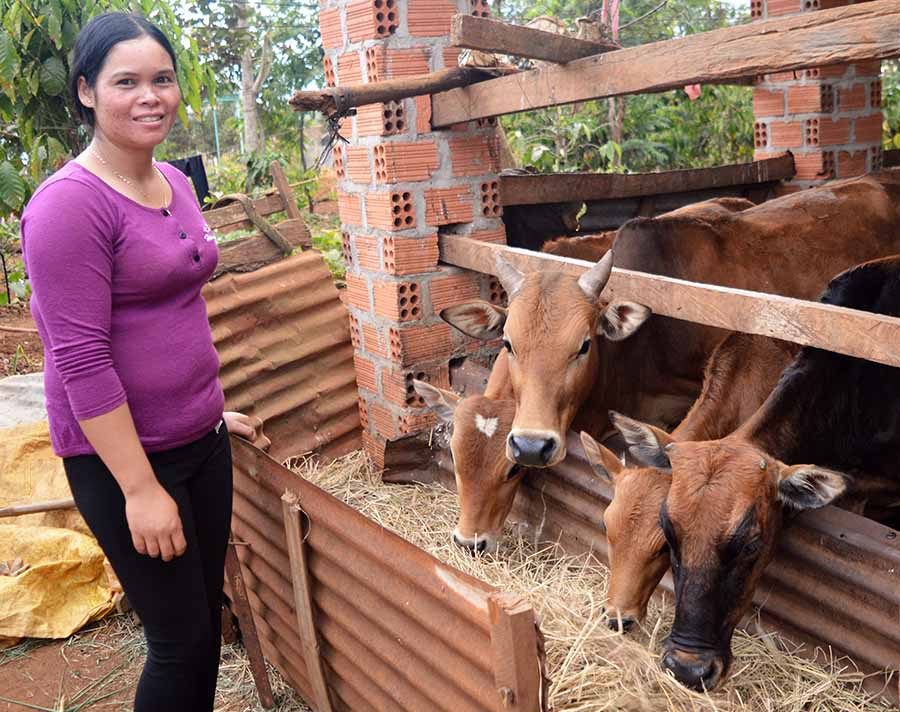  Chị Hmanh (làng Ring, xã Hà Bầu) được giúp đỡ vay vốn ưu đãi để phát triển kinh tế. Ảnh: Đ.Y