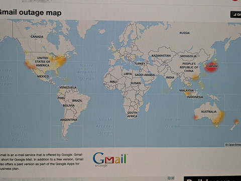 Gmail không hoạt động ở nhiều khu vực trên thế giới. Gmail không hoạt động ở nhiều khu vực trên thế giới -