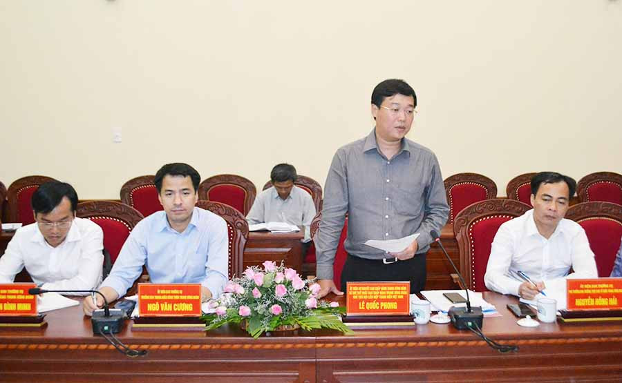 Đồng chí Lê Quốc Phong-Ủy viên dự khuyết Ban chấp hành Trung ương Đảng, Bí thư thứ nhất Ban chấp hành Trung ương Đoàn, Chủ tịch Hội Liên hiệp Thanh niên Việt Nam làm việc với Gia Lai. Ảnh: Lê Nam