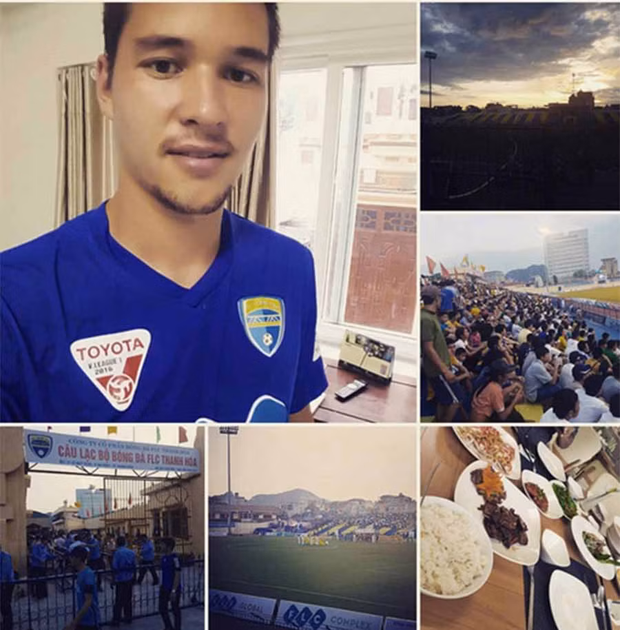 Filip từng chia sẻ hình ảnh đến xem bóng tại V.League trong năm 2016.