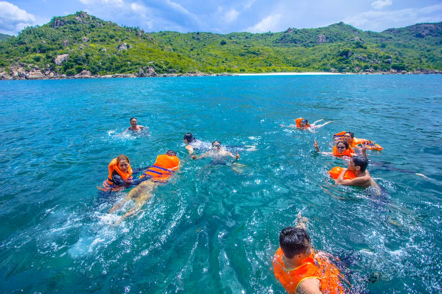 Bơi lội thỏa thích trên biển xanh