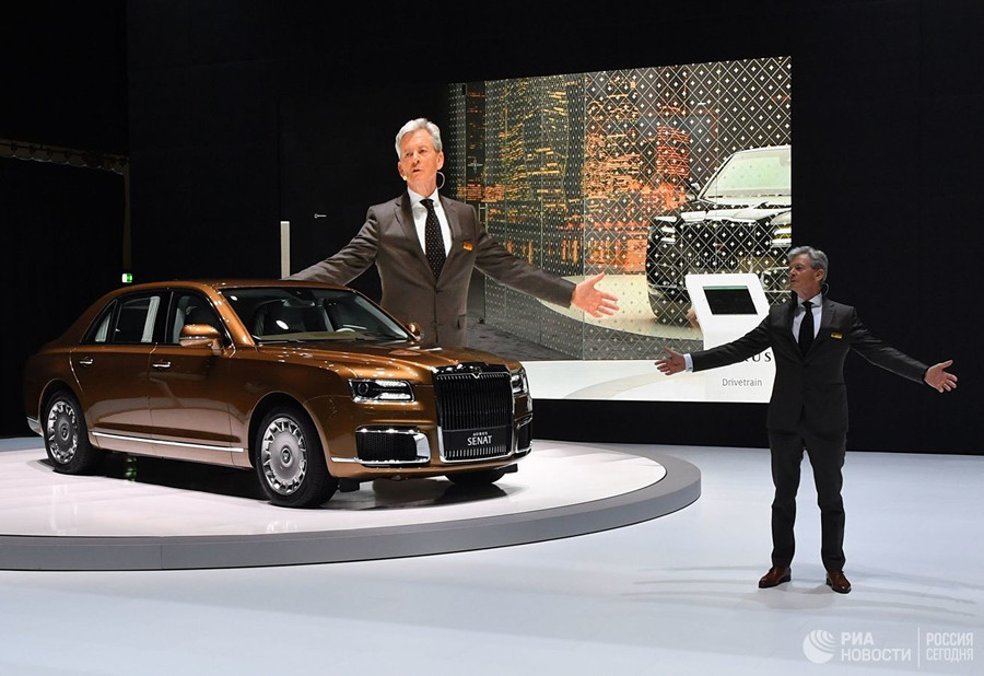 Aurus Senat bản sedan trong ngày báo chí tại Geneva Motor Show 2019