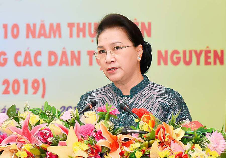  Ủy viên Bộ Chính trị, Chủ tịch Quốc hội Nguyễn Thị Kim Ngân phát biểu tại hội nghị. Ảnh: Đức Thụy