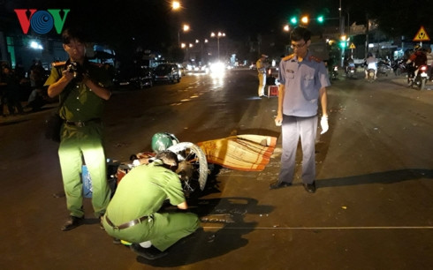 Hiện trường vụ tai nạn.