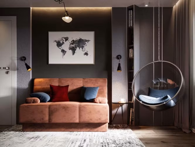 Một góc đọc sách, nghe nhạc bố trí theo sở thích và cá tính của chủ sở hữu.