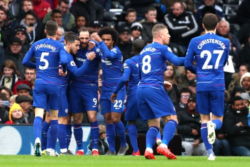 Chelsea vượt qua Fulham với tỷ số 2-1. (Ảnh: Getty)  Chelsea vượt qua Fulham với tỷ số 2-1. (Ảnh: Getty)