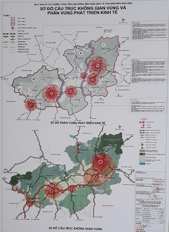Sơ đồ cấu trúc không gian vùng và phân vùng phát triển kinh tế tình Lâm Đồng Sơ đồ cấu trúc không gian vùng và phân vùng phát triển kinh tế tình Lâm Đồng