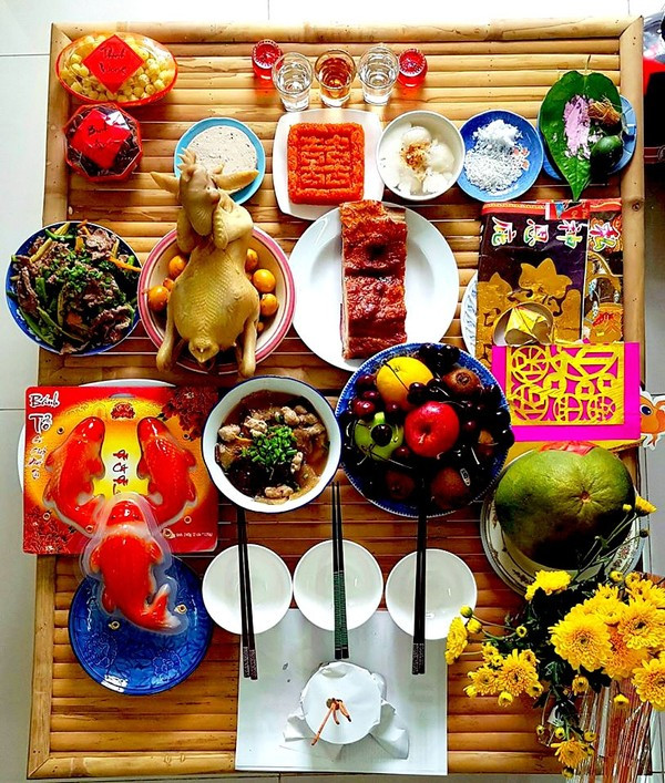 Một mâm cỗ cúng Táo quân. Ảnh minh họa.