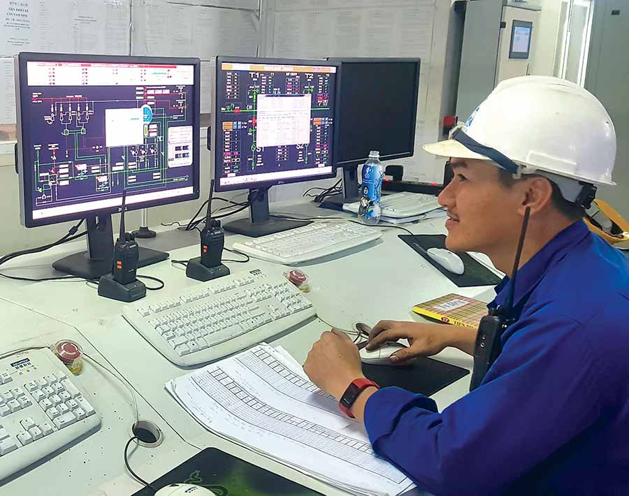 Khu vực điều hành Nhà máy Điện sinh khối An Khê. Ảnh: Hà Duy