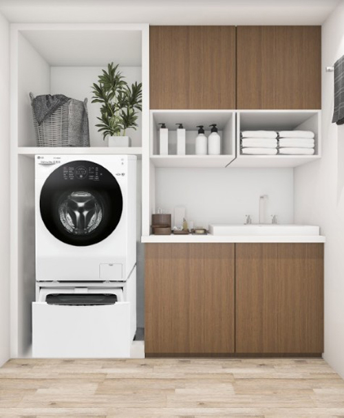  Việc đặt thêm một vài cây cảnh tại góc giặt cũng giúp làm đẹp không gian sống. 