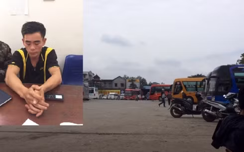 Đối tượng Quyến (ảnh nhỏ) tại cơ quan công an và hiện trường vụ án mạng