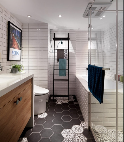 Tường ốp gạch trắng tăng thêm chiều sâu và chiều rộng cho không gian. Tường ốp gạch trắng tăng thêm chiều sâu và chiều rộng cho không gian.