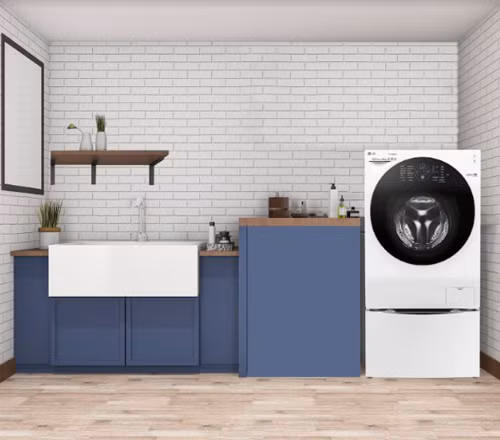  LG TWINWash là máy giặt lồng đôi với 2 màu chủ đạo là trắng và ghi xám.