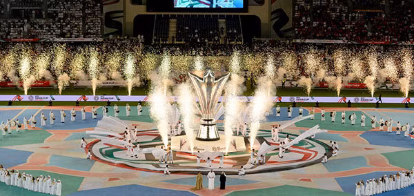 (VNE) Màn pháo sáng cuổi buổi lễ khai mạc Asian Cup 2019. (nguồn VNE)