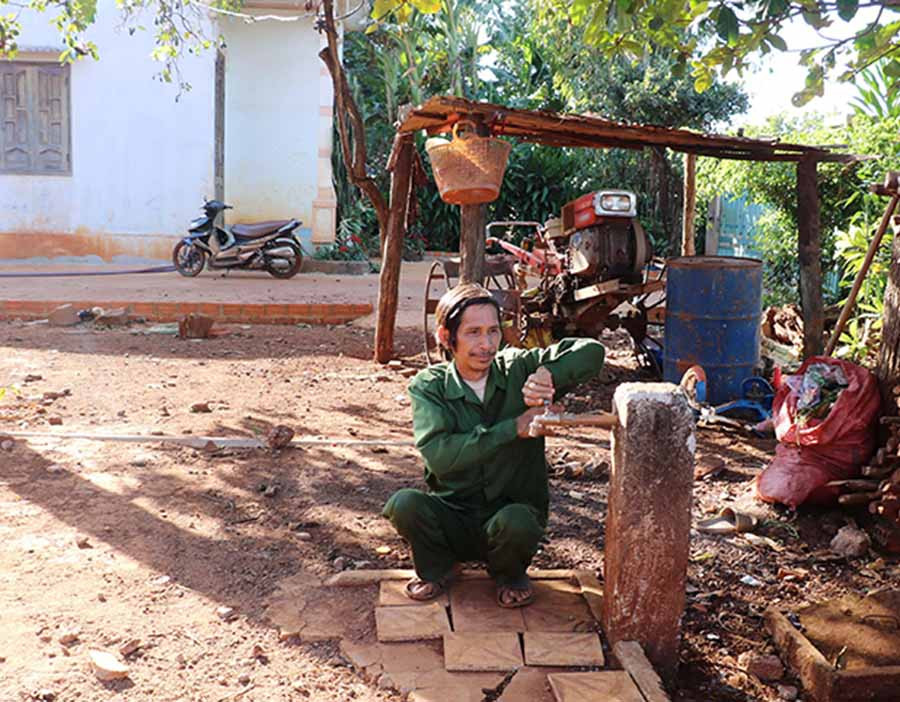  Công trình nước sinh hoạt tập trung làng Gran (xã Ia Hlốp, huyện Chư Sê) hiện đang xuống cấp, hư hỏng. Ảnh: H.T