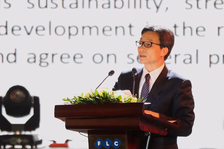  Phó Thủ tướng Vũ Đức Đam phát biểu tại lễ khai mạc Diễn đàn Du lịch ASEAN. Ảnh: VGP/Đình Nam