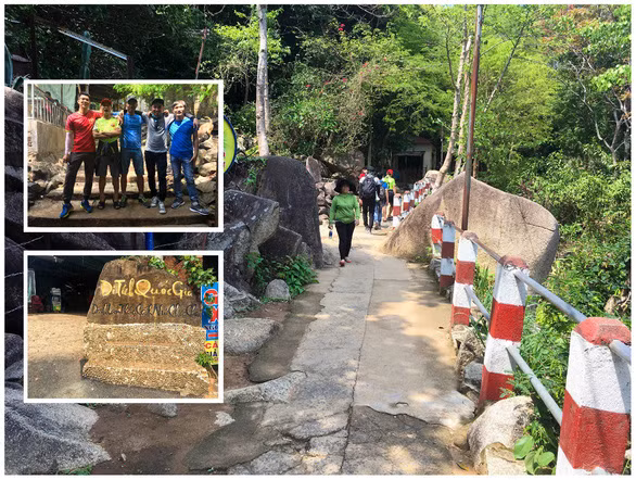  Xuất phát từ chân núi, leo đường Chùa bạn chỉ việc đi theo bậc thang, có một số đoạn dốc cao, nhưng đa phần là dễ đi.