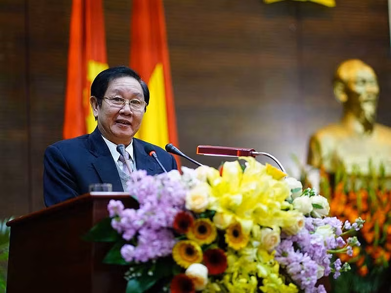 Bộ trưởng Bộ Nội vụ Lê Vĩnh Tân đang phát biểu tại hội thảo. Ảnh: ĐỨC MINH