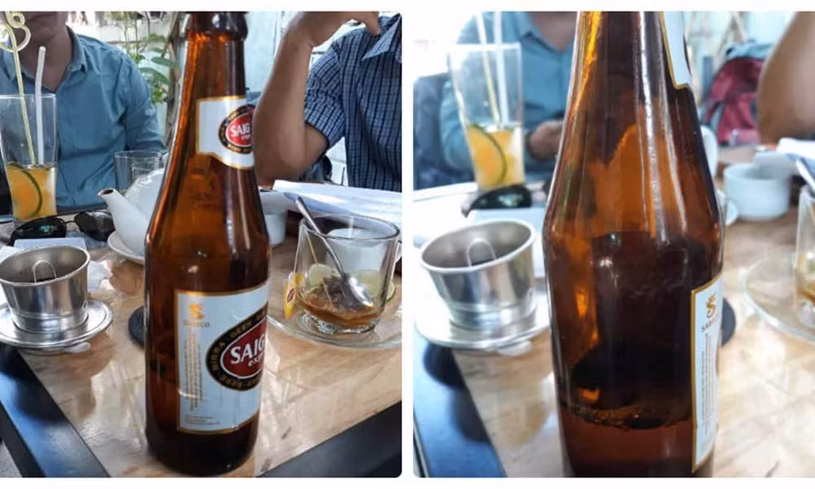  Chai bia chỉ có 1/4 