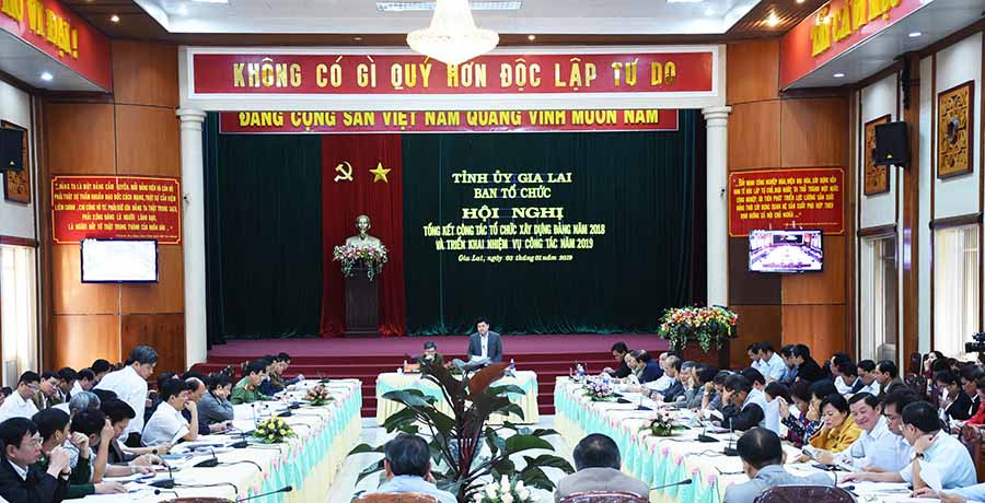 Hội nghị tổng kết công tác tổ chức xây dựng Đảng. Ảnh: Minh Nguyễn