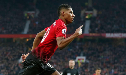  Rashford ghi bàn thắng thứ tám tại Ngoại hạng Anh mùa này. Ảnh: Rex.