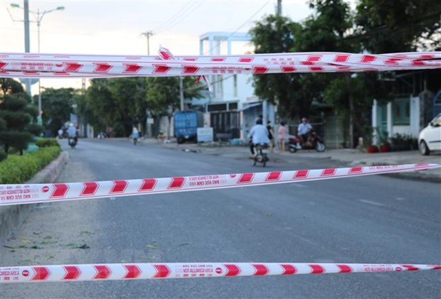 Xã Bình Kiến, thành phố Tuy Hòa, tỉnh Phú Yên thực hiện giãn cách theo Chỉ thị 16 của Thủ tướng Chính Phủ từ ngày 26/6/2021. (Ảnh. Phạm Cường/TTXVN)