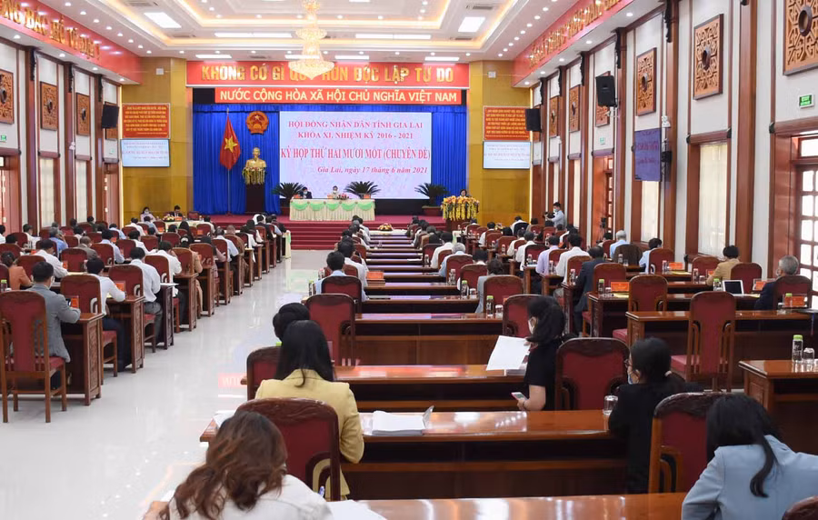 Quang cảnh kỳ họp lần thứ 21 (chuyên đề) HĐND tỉnh Gia Lai