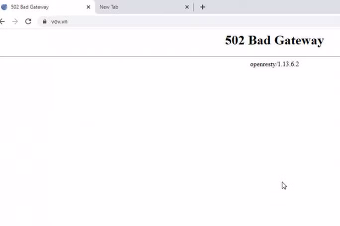Trang Web Báo VOV thời điểm không truy cập được - Ảnh: Chụp màn hình