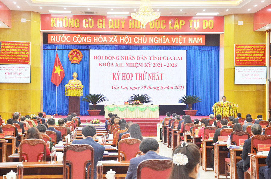 Quang cảnh kỳ họp thứ nhất HĐND tỉnh khóa XII (nhiệm kỳ 2021-2026). Ảnh: Phương Linh Quang cảnh kỳ họp thứ Nhất HĐND tỉnh khóa XII, nhiệm kỳ 2021-2026. Ảnh: Phương Linh