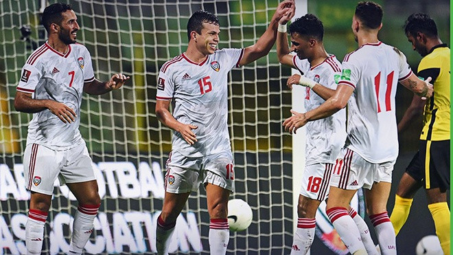 Bộ đôi Fabio Lima (15) và Ali Mabkhout (7) chơi quá hay AFC